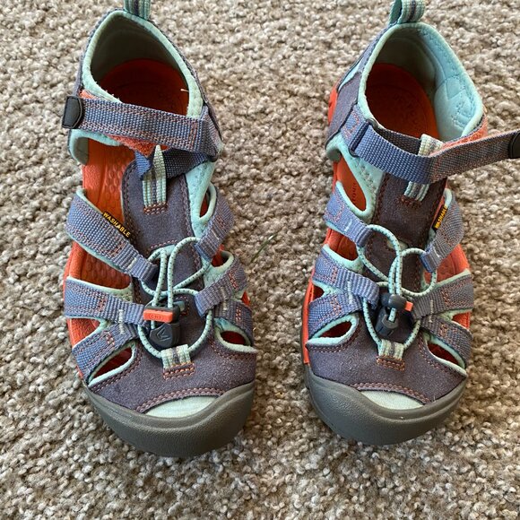 Keen Seacamp II CNX Sandals KIDS Flint Stone Ocean Wave Size 4 US WASHABLE - Picture 2 of 3
